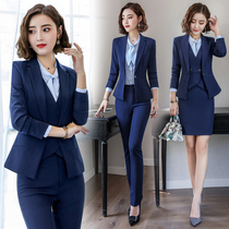 Professional set female 2021 new fashion temperament ladies interview dress dress dress hotel front desk overalls autumn