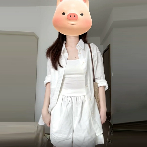 Белая весенняя рубашка, тонкая куртка, французский стиль, защита от солнца, изысканный стиль, яркий броский стиль, оверсайз