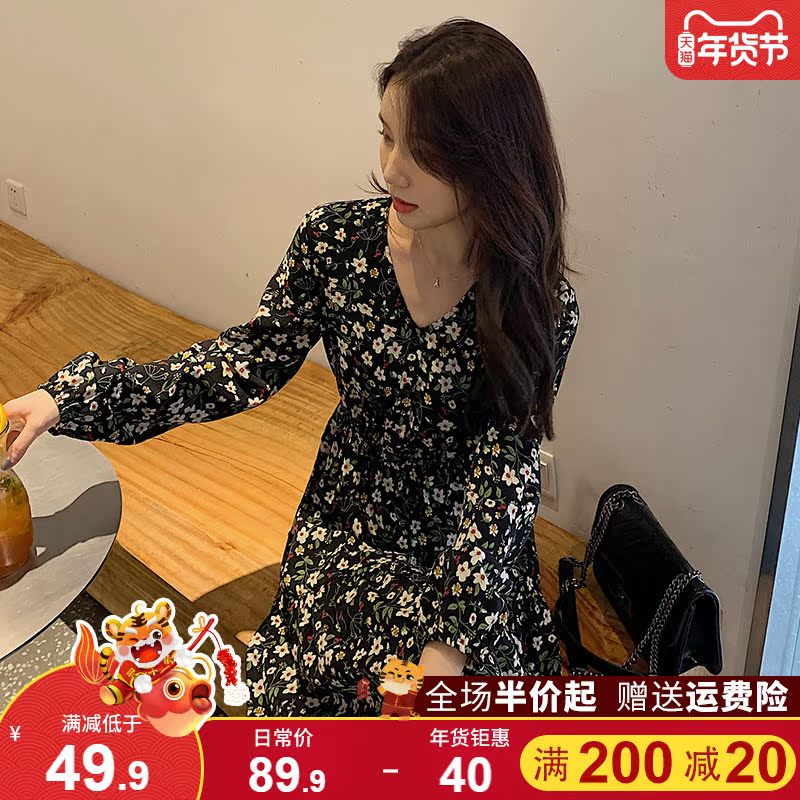 2021 New early spring women's clothing waist temperament design sense minority flower Super fairy-Moren dress children summer