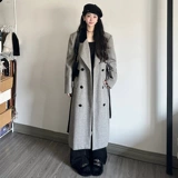 Небольшое шерстяное длинное осеннее шерстяное пальто, в корейском стиле, подходит для подростков