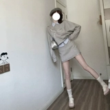 Осенний комплект, летняя юбка, короткая толстовка, платье, изысканный стиль