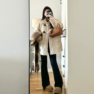 Short Korean-Style White Lamb Wool Coat for Women, Autumn and Winter 2026 New Style, Loose Thickened Fleece Coat