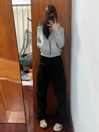 Демисезонная осенняя куртка, утепленная короткая толстовка с капюшоном для отдыха с капюшоном, в американском стиле