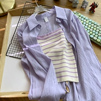 Сиреневая рубашка, эффект подтяжки