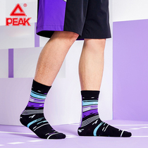 (Stage Series) Peak socks for men and women comfortable high-top socks sports basketball flash running high socks G