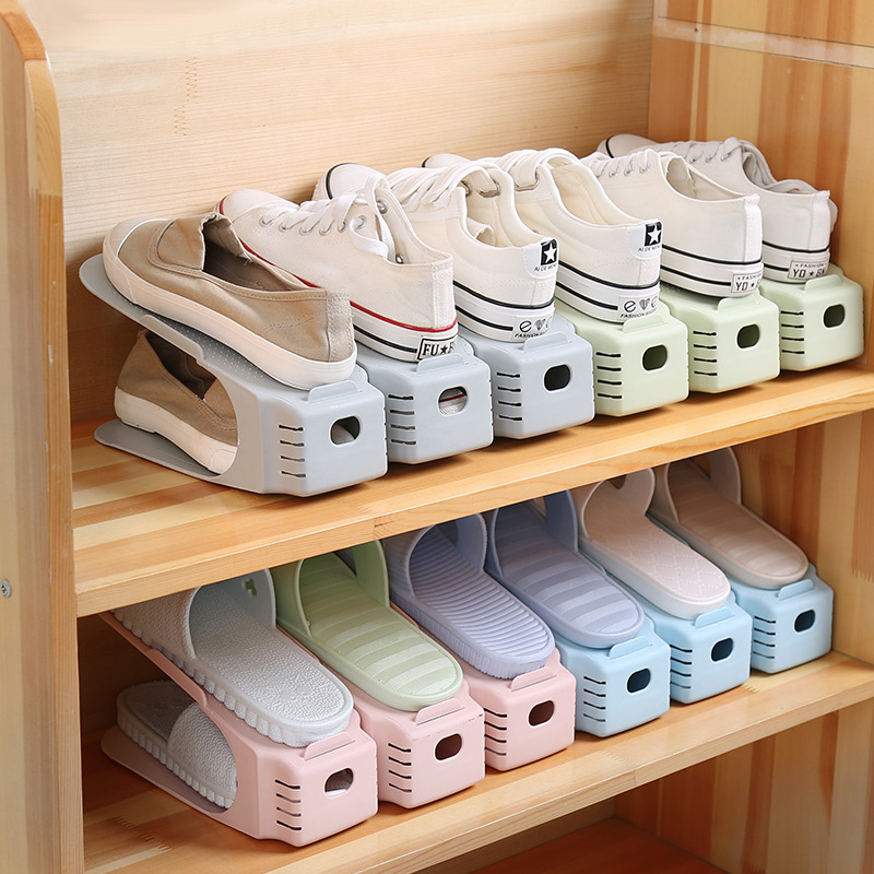 Accommodating shoe rack adjustable double layer shoe care one-piece home indoor good looking dorm room shoes cabinet shoes containing deviner