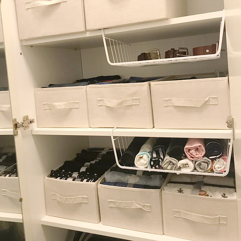 Storage box fabric clothing storage box drawer type wardrobe clothes storage box home large folding finishing box