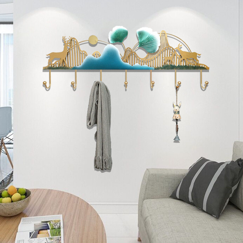 Creative door back coat hook wall decoration metal hanging hanger entrance wall decoration pendant personality hanging clothes hook