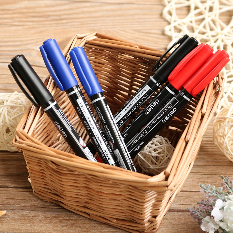 The Right-hand Note Pen Small Double Heads Pen Hook Line Pen 6824 Oily Seducer Pen CD ROM Pen Express Pen Easy To Drop Color Thin Rod Mark Pen Black Sign To Pen Medical Assayer Single Note Pen