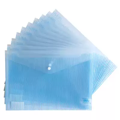 Deli button file bag A4 button bag A4 transparent snap file bag Office file supplies bag briefcase Plastic file bag transparent file bag Deli stationery office supplies wholesale