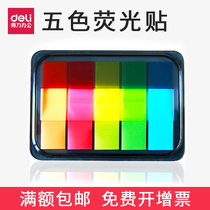 deli deli deli 9060 Notes Fluorescent Film Indication Labels Extraction Classification Sticker Sticker Label Index Sticker hipster Marking Paper for Students