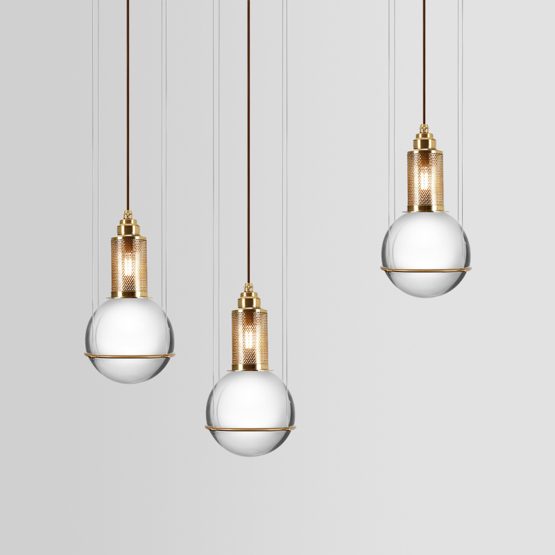 Full copper rear modern light and luxurious crystal chandelia minimalist dining room bar with light Nordic lamps Creative Bedroom headboard lights