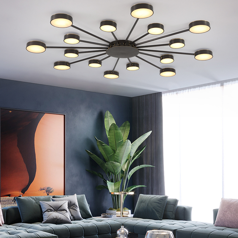 Postmodern LED suction ceiling light extravagant full copper living-room light modern minimalist brass master bedroom cozy room lamp