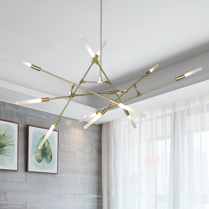 Nordic postmodern minimalist designer living room lamp creative personality dining room duplex building hotel villa branch chandelier