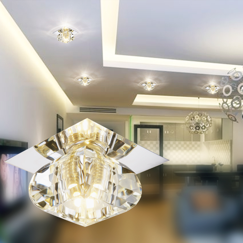 Embedded LED Spotlight Creativity Background Wall Bullseye Ceiling Light Suction Top Genguan Corridor Square Small Crystal Cylinder Light