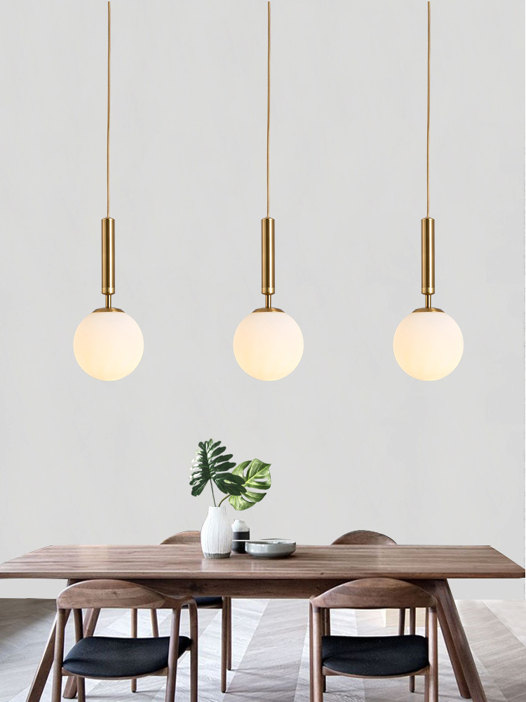 Nordic dining room single head chandelier modern simple dining room bar lamp creative personality bedroom bedside loft lamp