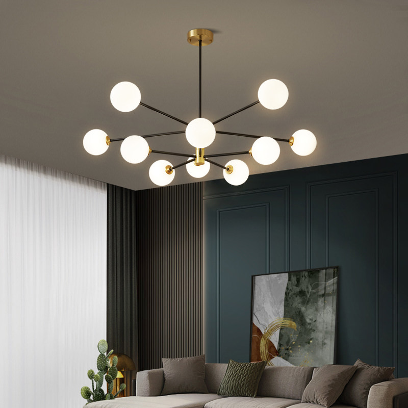 Nordic All-copper Living Room Bedroom Modern Minimalist Chandeliers CREATIVE PERSONALITY CLOTHING SHOP HOME DINING ROOM MOLECULAR MAGIC BEAN LAMP