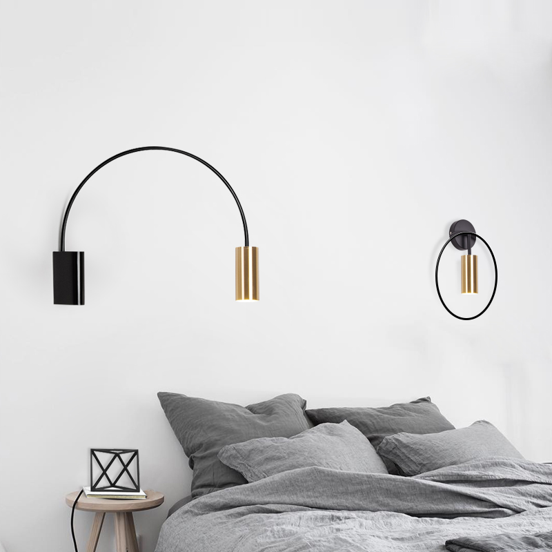 Bed Head Lamp Wall Lamp Nordic Wind Personality Creative Reading Bedroom Wall Lamp Designer Bookroom Living-room Swivel Small Wall Lamp