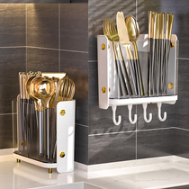 Chopstick Cylinder Wall-mounted Chopstick Cage Kitchen Home Shelve Chopstick Containing Box Spoon 2022 New Drain Free Stiletto