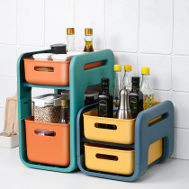 Multifunctional kitchen cabinet shelf floor multi-layer lower sink countertop drawer condiment finishing storage basket