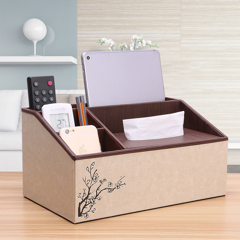 TV remote control storage box sundries home creative simple multi-functional home coffee table draw paper tissue box living room