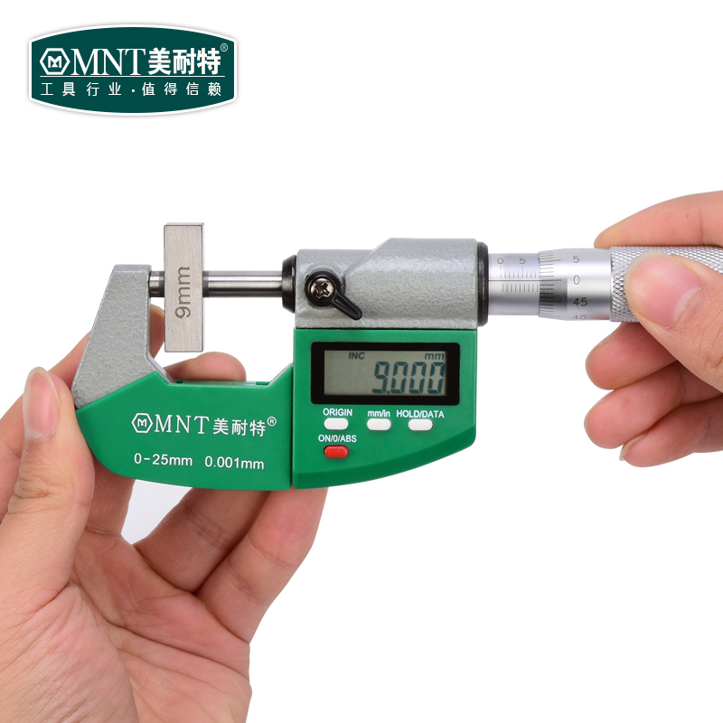 German Micnette ® outer diameter micrometer 0-25mm Number of high precision 0001 Spiral Micrometer points Card