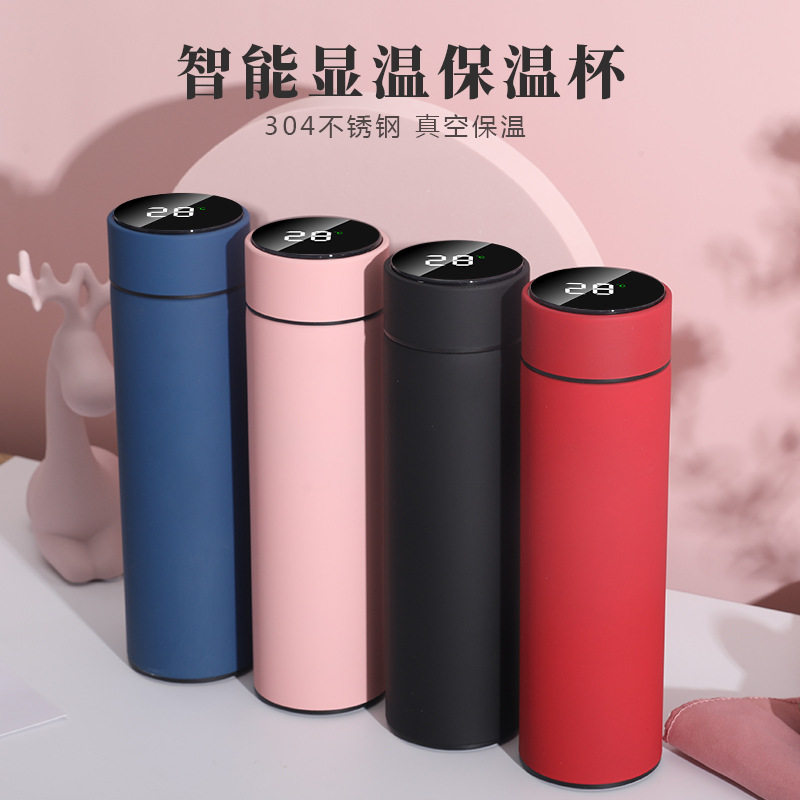 Smart temperature measurement mug touch display temperature drinking cup business simple stainless steel large capacity custom logo