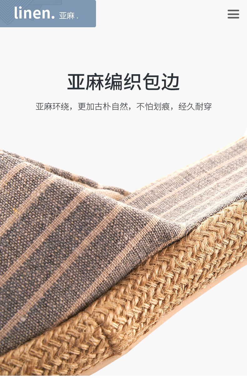 Fargang Bắc Âu cotton và dép dép nữ trong nhà cặp vợ chồng chống trượt mềm dưới cùng vải lanh dép dép nam nhà bốn mùa - Trang chủ dép mang trong nhà tắm