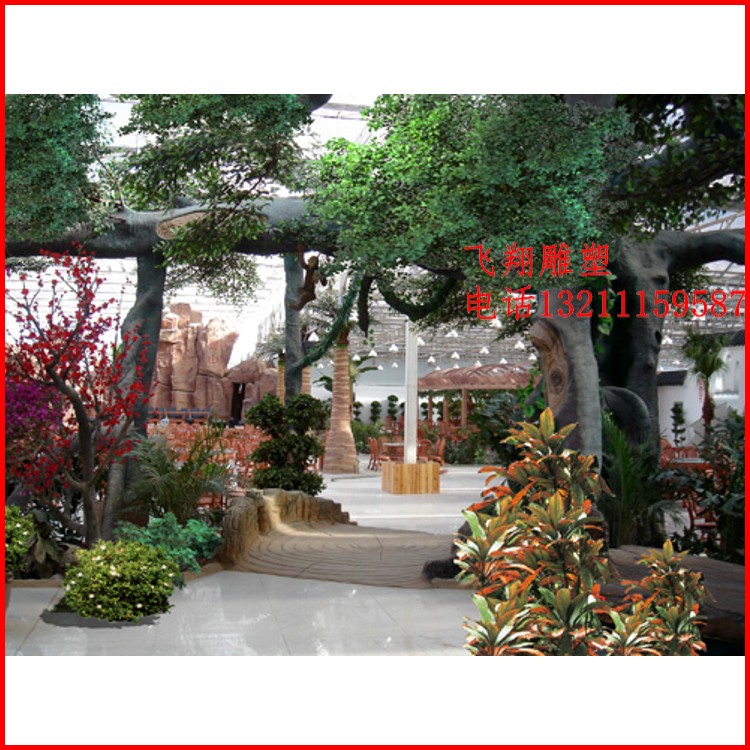 Cement simulation tree forest set children's orchestra gate town engineering landscape production cement imitation wood grape trellis