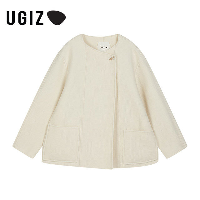 UGIZ2021 ລະດູຫນາວໃຫມ່ຂອງແມ່ຍິງຄົນອັບເດດ: ຄົນອັບເດດ: ຄົນອັບເດດ: ຂອງແມ່ຍິງເກົາຫຼີສັ້ນສອງດ້ານສັ້ນ woolen jacket UDHE803