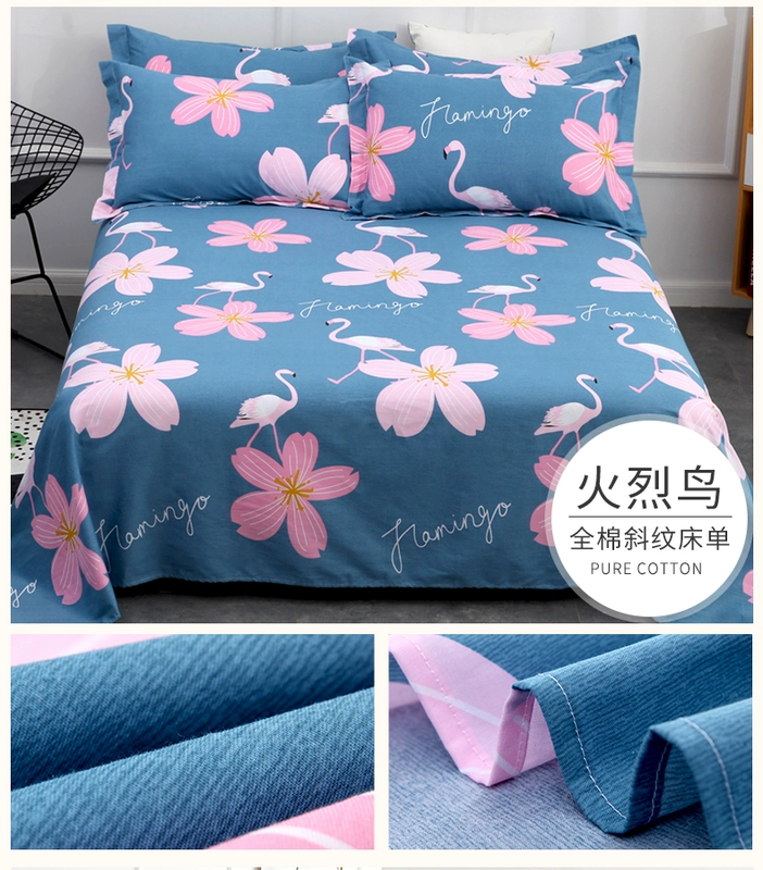 100% tấm bông dày một mảnh tất cả bằng cotton twill mã hóa 40 đôi ký túc xá độc thân - Khăn trải giường