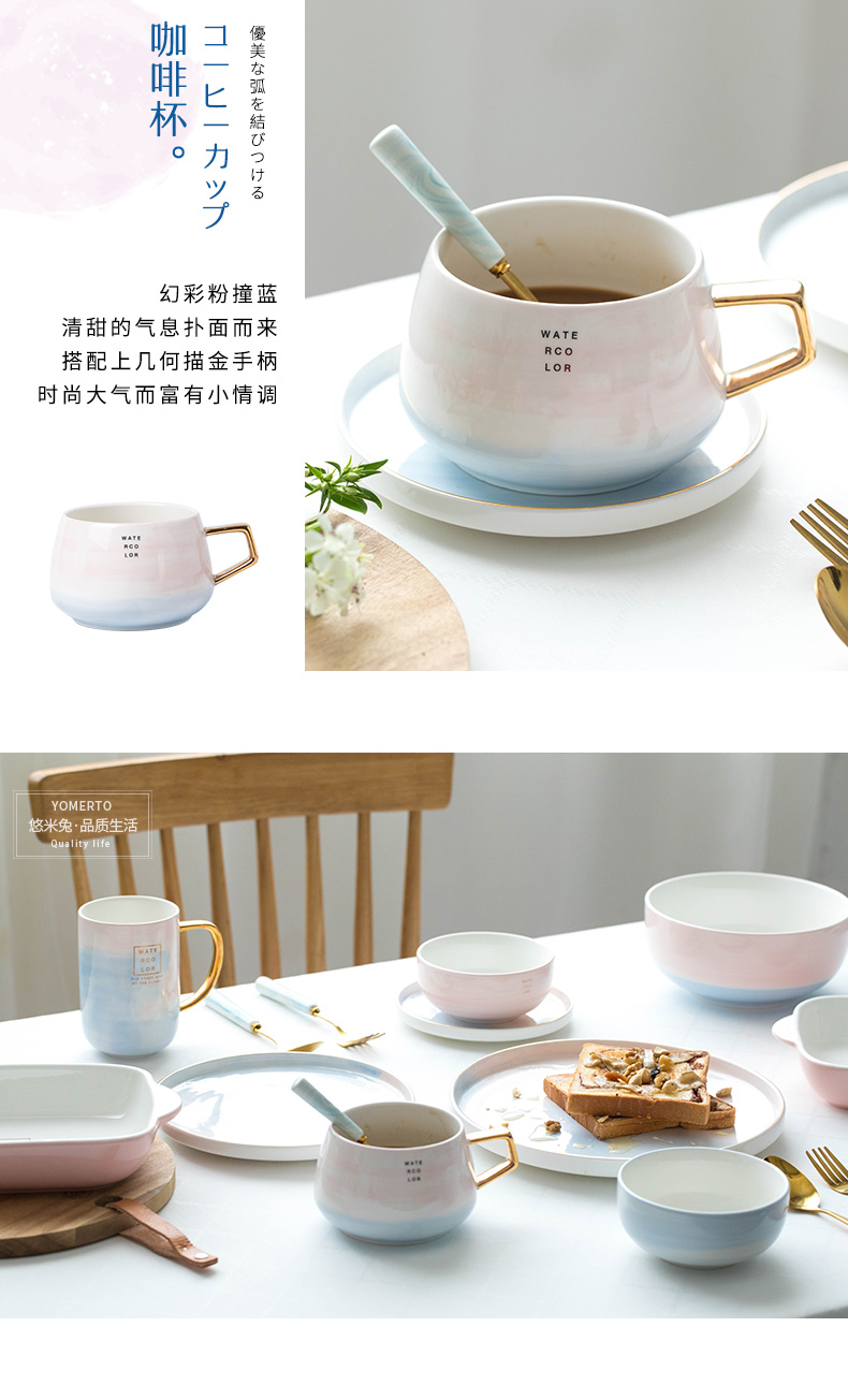 The dishes suit household Chinese network red ins dish bowl good - & tableware sweethearts bowl chopsticks to eat by by 2/4/6 dishes