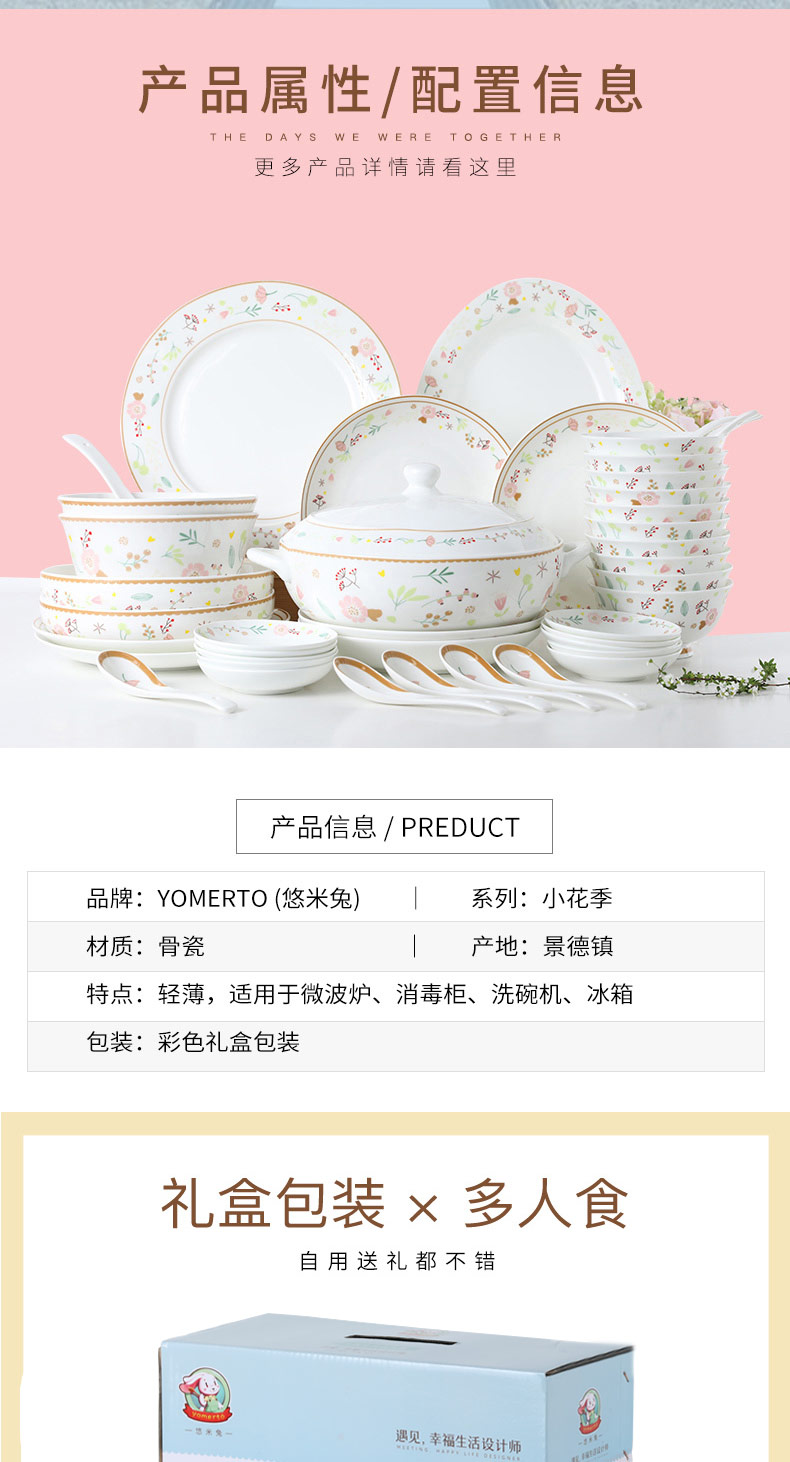 Dishes suit household (Japanese move contracted express bowl dish creative Korean ipads porcelain tableware