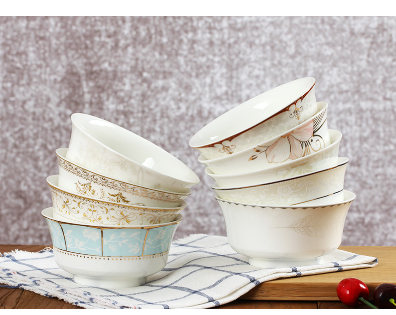 Only Eat 1 hj jingdezhen ceramic bowl home 10 to 4.5 inches rice bowls Korean contracted ipads porcelain tableware sets