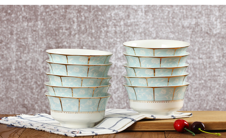 Only Eat 1 hj jingdezhen ceramic bowl home 10 to 4.5 inches rice bowls Korean contracted ipads porcelain tableware sets