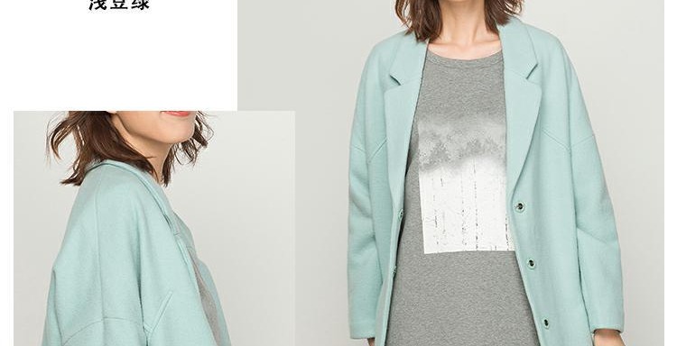 Set áo len nữ Áo choàng lông dài khí chất - Accentuated eo áo áo măng tô nữ kẻ caro