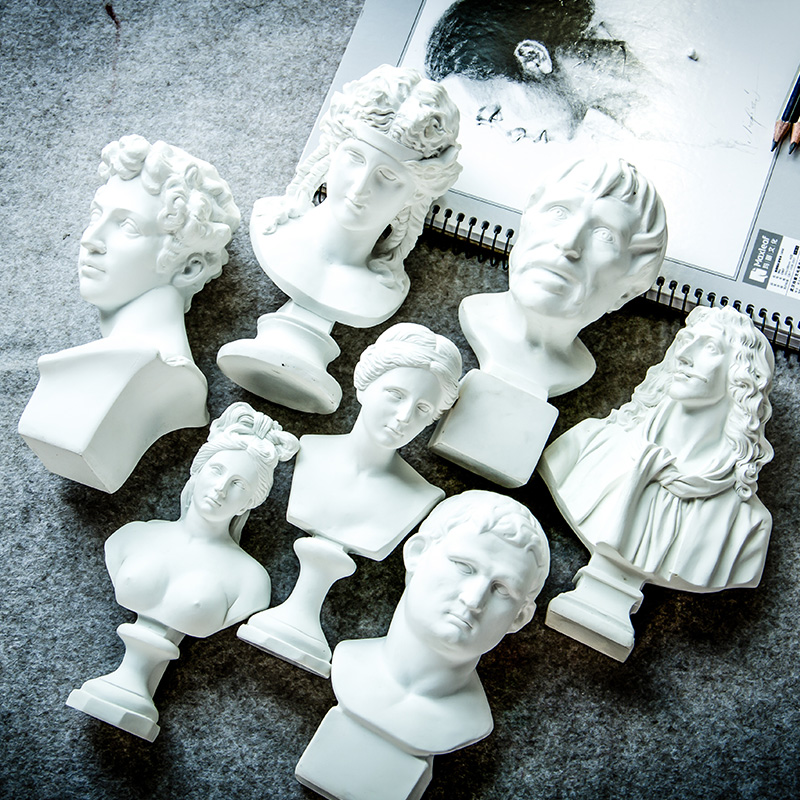 Berens resin plaster statue Voltaire Xiaowei Qin female Marseille David Plaster statue Fine art sketch Plaster model Plaster portrait Character head sculpture