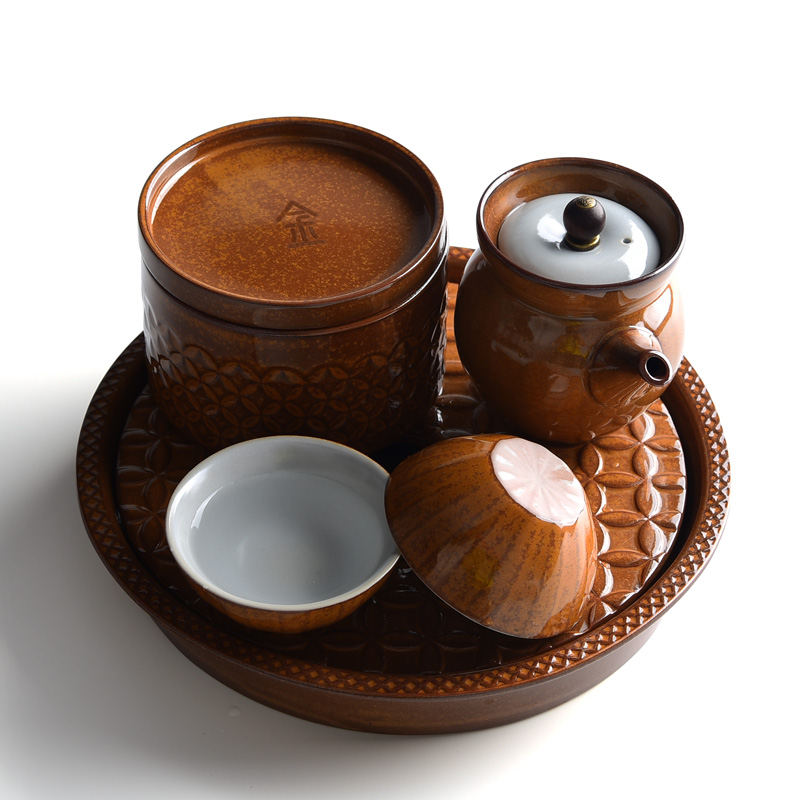 Kung fu tea set two small suit a pot of two ceramic tea tray household contracted office teapot dry tea table