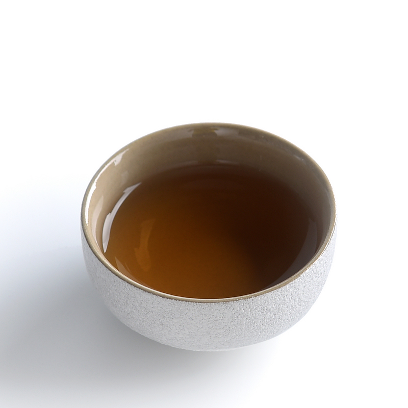 Black ceramic sample tea cup coarse pottery Japanese ceramics cup round cup contracted kung fu tea set personal small tea cups