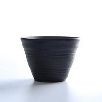 Black pottery tea cup ceramic kung fu tea set owner individual cup Japanese purple sand coarse pottery tea small cup tea cup