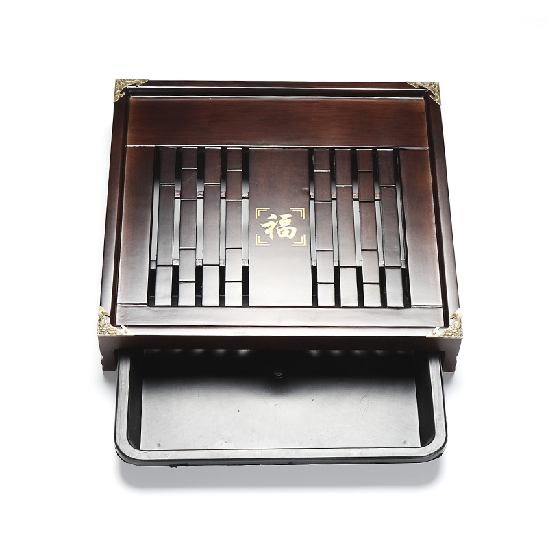 Xin arts solid wood edge square small wooden tea tray saucer kung fu tea sets purple sand your up of a complete set of tea service
