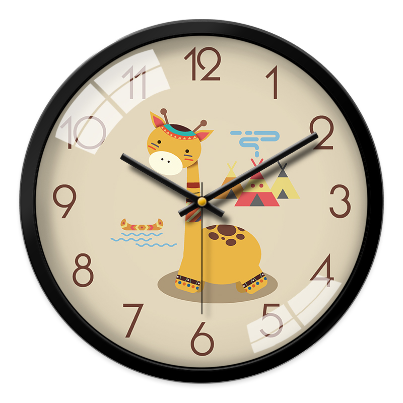Chuangyi Children's room card pass wall clock Bedroom living room cute mute creative modern clock Quartz clock watch wall clock