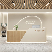 Log style beauty salon cashier counter dental clinic information desk yoga studio bar company front desk reception desk