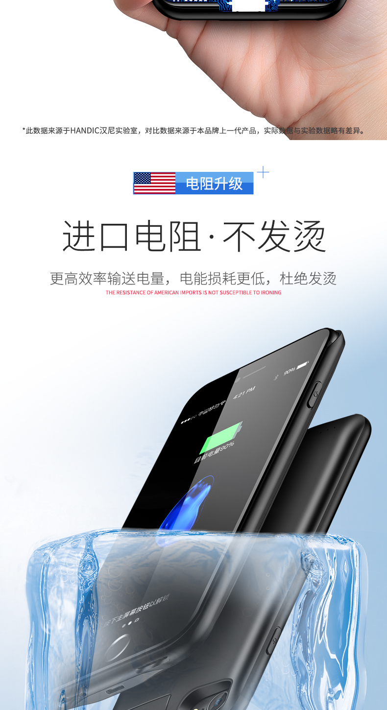 Apple 6 trở lại clip loại sạc kho báu iphonex pin 7 cộng với chuyên dụng 8X xách tay 6 s vỏ điện thoại di động siêu mỏng đấm công suất lớn carapace gốc xác thực không dây điện thoại di động sp không dây P