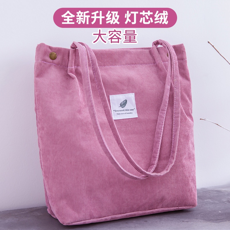 Large capacity canvas bag Go out shopping portable folding bag fashion women's ins eco bag hand carry cloth bag