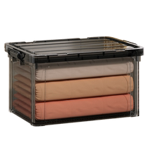Portable transparent storage box for household clothes toys snacks large-capacity plastic storage box organizing box