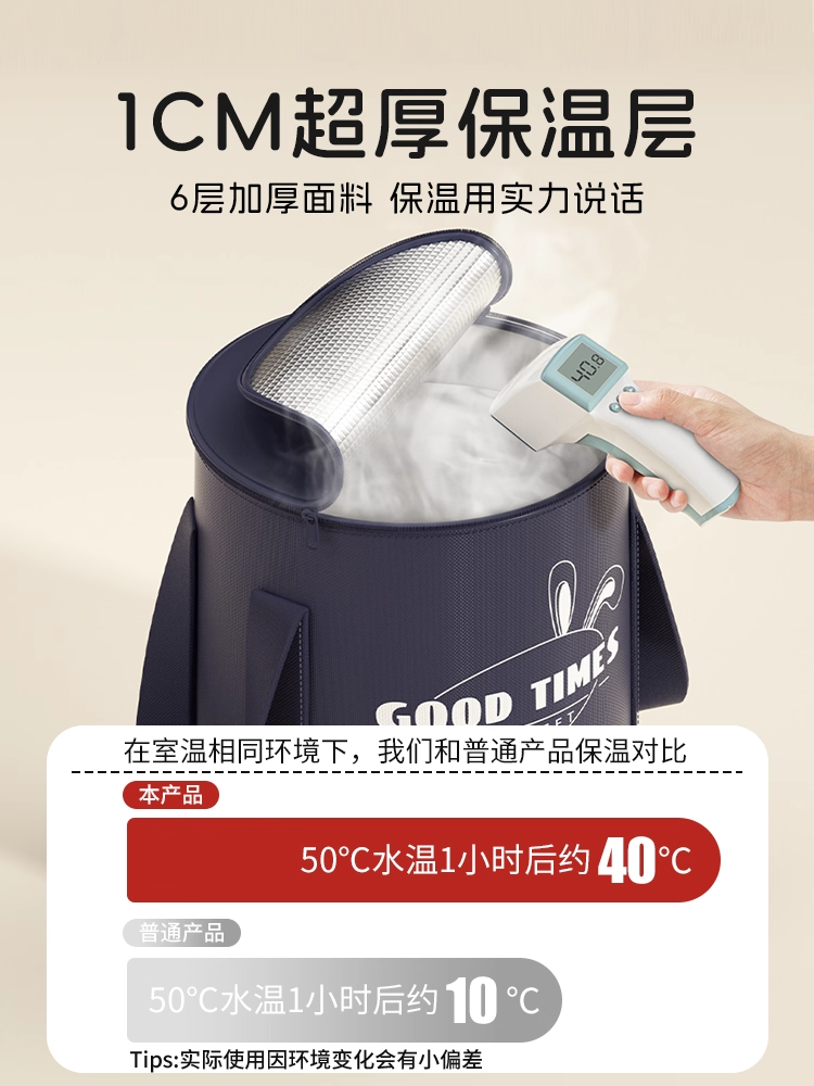 Foot Bath Bucket for Home Use, Foldable and Portable, Health-Preserving Foot Bath Bag, Covers Calves, Keeps Warm, Steaming Massage Foot Bath Basin