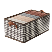 Clothes storage box home wardrobe layered organizing box for clothes and pants fabric folding box storage basket artifact