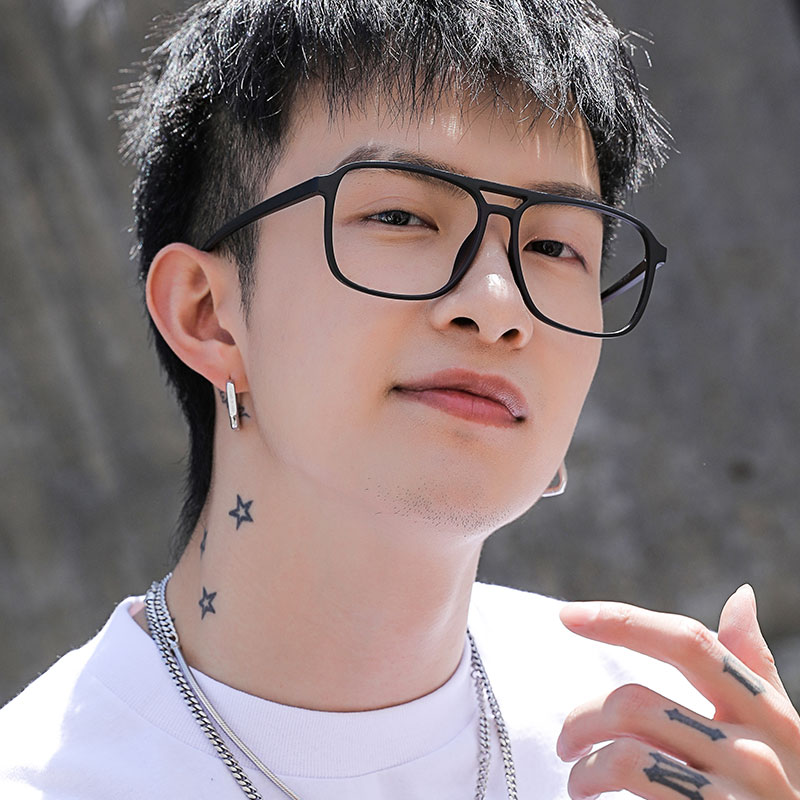 Nearsightedness Eye frames men's large face widening oversized black frame eyes female display face small radiation-resistant blue light flat light trend