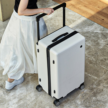 Wide Handle Suitcase for Women, Large Capacity, New Model 2024inch Carry-On Luggage, Travel Combination Lock Suitcase, Business Men's 24-Inch